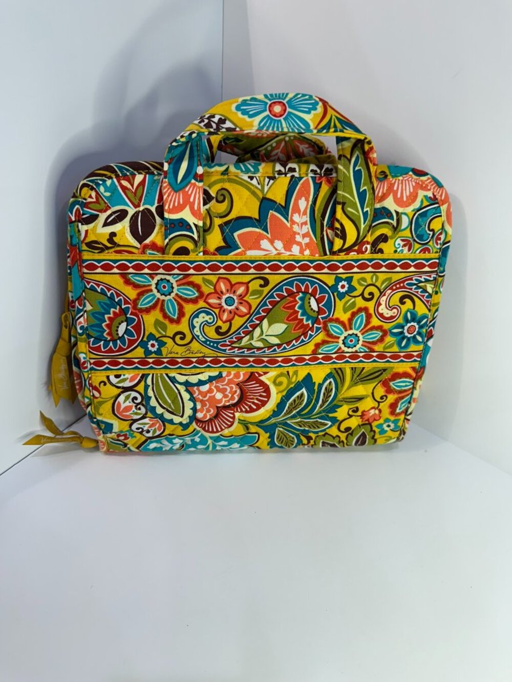 Vera Bradley Hanging Organizer Provencal Yellow Travel Cosmetic Bag Retired - Picture 3 of 6